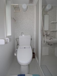 镰仓市Kamakura International House Double Room w Shower Toilette - Vacation STAY 11408的白色的浴室设有卫生间和水槽。