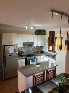 璜多里奥Marechiaro - Apartamento Vista Al Mar - Playa Juan Dolio的厨房配有冰箱和台面