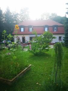 德武戈波莱兹德鲁伊Pod Gadającym Kotem的前面有花园的房子