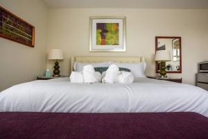 圣地亚哥Modern, Luxurious and Prime location All in One的卧室配有带枕头的大型白色床