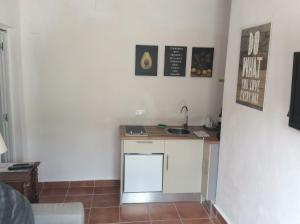 卡萨拉博内拉Amandolas的一个带水槽和柜台的小厨房