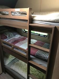 PlauePrestige Camping Brandenburg的带双层床和两张双层床的客房