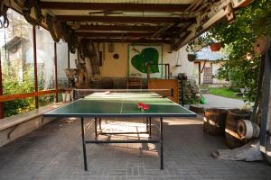 PadiseKallaste Talu- Turismitalu & Holiday Resort的车库内一张乒乓球桌