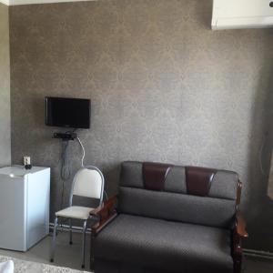 阿哈尔齐赫新星酒店的客厅配有沙发、电视和椅子
