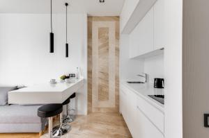 基辅BASIS APARTMENTS - Adults Only的白色的厨房设有水槽和台面