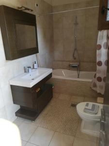 艾斯普罗瓦塔Villa Elva的浴室配有盥洗盆、卫生间和浴缸。