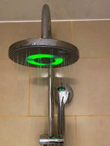 柏林Green Caroline的浴室设有绿灯淋浴头