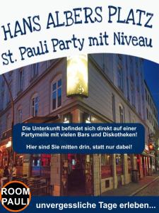 汉堡Room Pauli的大楼前派对的传单