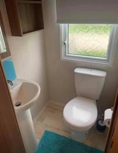 英戈尔德梅尔斯8 Berth,Waterside Leisure,Ingoldmells的一间带卫生间和水槽的小浴室