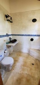 尼格瑞尔Bak A Yaad的一间带卫生间和水槽的肮脏浴室