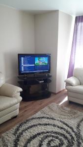 纳尔瓦герасимова 12的客厅配有平面电视和沙发。