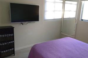 圣特雷西塔Departamento frente al mar的一间卧室配有一张床和一台平面电视