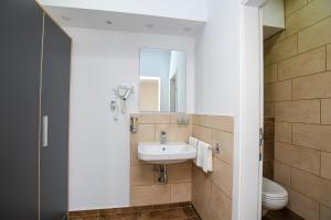 克拉多沃Danubiana Apartments 5的一间带水槽和镜子的浴室