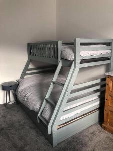 南希尔兹Cosy Haven的一间卧室配有带梯子的双层床