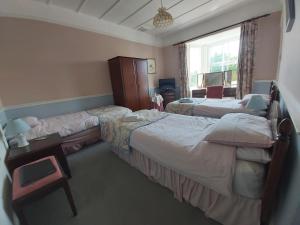 特鲁罗菲尔丁住宿加早餐旅馆的酒店客房设有两张床和窗户。
