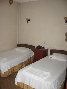 盖布泽阿塔萨雅安酒店的酒店客房设有两张床和墙上的电话