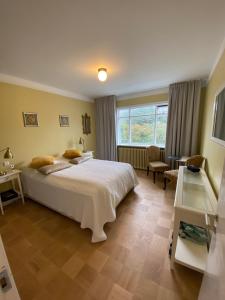 雷克雅未克Casa Dísa - Dreams, A Boutique Guesthouse in Reykjavik City`s Central Park and Botanical Garden in Laugardalur, Hot-Spring-Valley的卧室设有一张白色大床和一扇窗户。