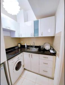 沙姆沙伊赫Delta Sharm Holiday的厨房配有水槽和洗衣机