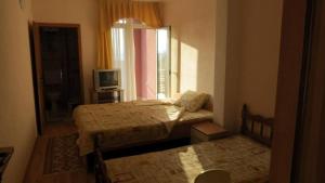 佩斯塔尼Villa Majda的一间小卧室,配有一张床和电视