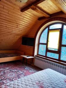 沃洛韦齐Під горою的客房设有1张床、1台电视和窗户。