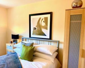 艾尔斯伯里Aylesbury Contractor & Staycation Home的卧室配有一张挂在墙上的床铺