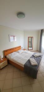 萨武德里亚Skiper Resort Savudrija - Umag - LGP的一间卧室,卧室内配有一张大床