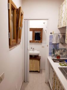 罗马Studio apartment, super position的一个带水槽和水槽的小厨房