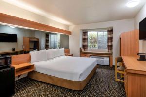 盐湖城温德姆盐湖城机场麦克特套房酒店的酒店客房设有一张大床和一台电视。