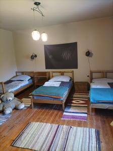 KétbodonyBakancstanya的客房设有两张床和一台平面电视。