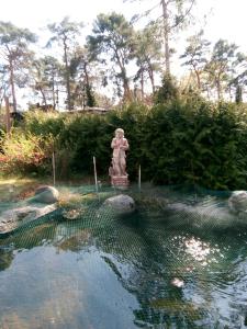 霍佩加尔滕La Vida Suite的站在水塘里的男孩雕像