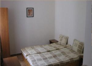 萨莫科夫卡斯特尔酒店的卧室配有一张床,墙上挂着一幅画