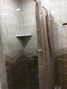 西格纳吉Emilia的浴室里设有玻璃门淋浴