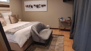 BalgowanMount Shekinah Country Hotel的一间卧室配有一张床和一把椅子