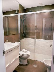 桑卢卡尔-德巴拉梅达Sunny Sanlucar的浴室配有卫生间、盥洗盆和淋浴。