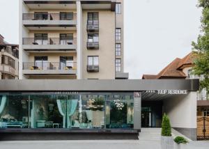 基希讷乌Tulip Residence & Spa Hotel的享有大楼前方的景致