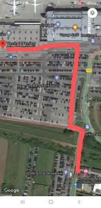 皮佐维斯Alda Gold的红色箭头的停车场地图