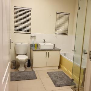 Albert FallsVerdant Valley Lodge的浴室配有卫生间、盥洗盆和淋浴。