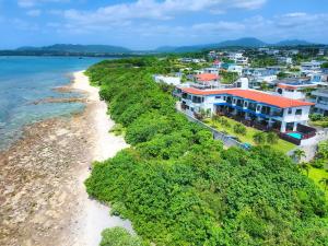 石垣岛Haruhoo Resort ISHIGAKI的享有度假村海岸线的空中景致