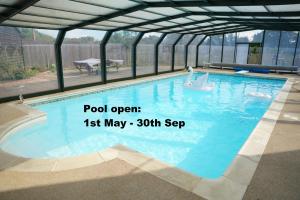 锡廷伯恩Alpaca Lodge的游泳池在建筑物内开放,泳池可以