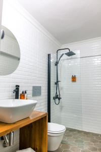 伯萨Avlu Tophane的一间带水槽、卫生间和淋浴的浴室