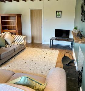 约翰斯通布里奇Johnstonebridge Cottage的带沙发和电视的客厅