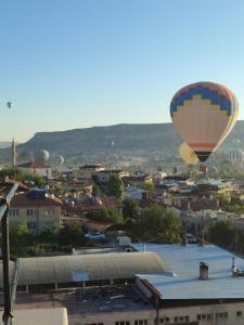 格雷梅Balloon View Hotel的飞过城市的热气球