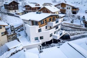 湖城Haus Sabrina Masnerjoch的村里积雪覆盖的房子