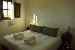 CopinaPosada Las Vertientes的卧室配有一张带两个枕头的大白色床