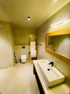 库鲁内格勒Coconut Escapes的一间带水槽、卫生间和镜子的浴室