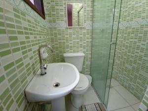 圣保罗Hotel Pousada Viana的一间带水槽和卫生间的浴室