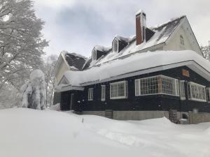 妙高Myoko Forest Lodge的积雪覆盖的房屋
