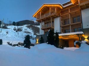 巴塞尔加·迪·皮纳Affittacamere Casa Ester的雪中滑雪小屋