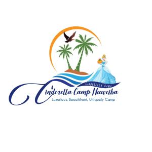 努韦巴Cinderella Camp Nuweiba的棕榈树为海洋中的岛屿标牌