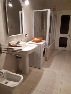 福贾Casa Trastevere的一间带水槽和洗衣机的浴室